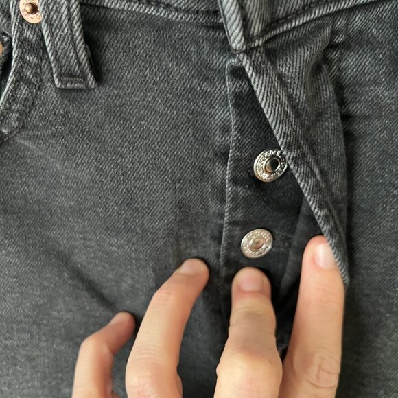 Levi's Ribcage Straight Full Length Jeans Say No Go Gray Women's Size 26 - Picture 5 of 11